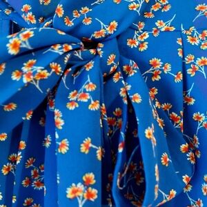 Anthropologie Pleione Blue Blouse With Bow